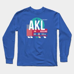 Auckland, New Zealand (AKL) Airport Code Baggage Tag Long Sleeve T-Shirt